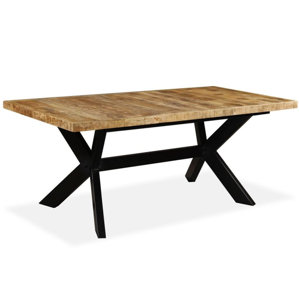 Vidaxl Jedálenský stôl, mangový masív a oceľ 180 cm